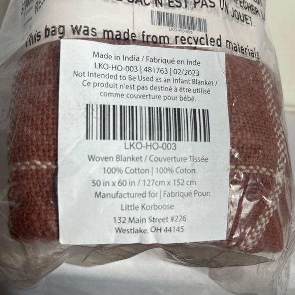 Little Korboose by April Nemeth Woven Thrown Blanket Brand New 100% Cotton - Picture 3 of 5